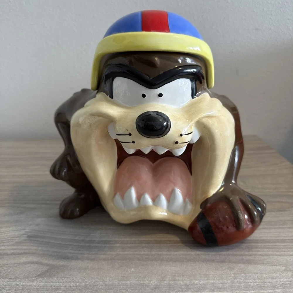 Vintage 1993 Football Tasmanian Devil Cookie Jar Large 9.5